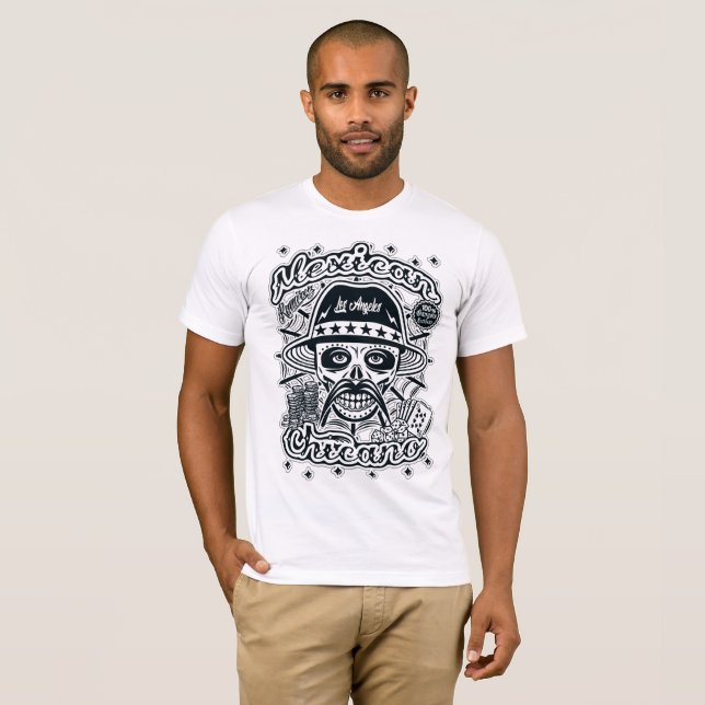 Mexican Chicano BW Ramirez T-Shirt (Front Full)