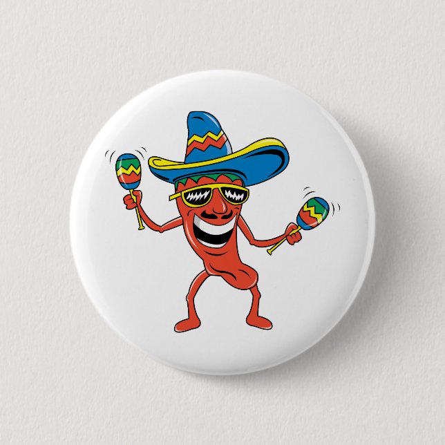 Mexican Chili Pepper 2 Inch Round Button (Front)