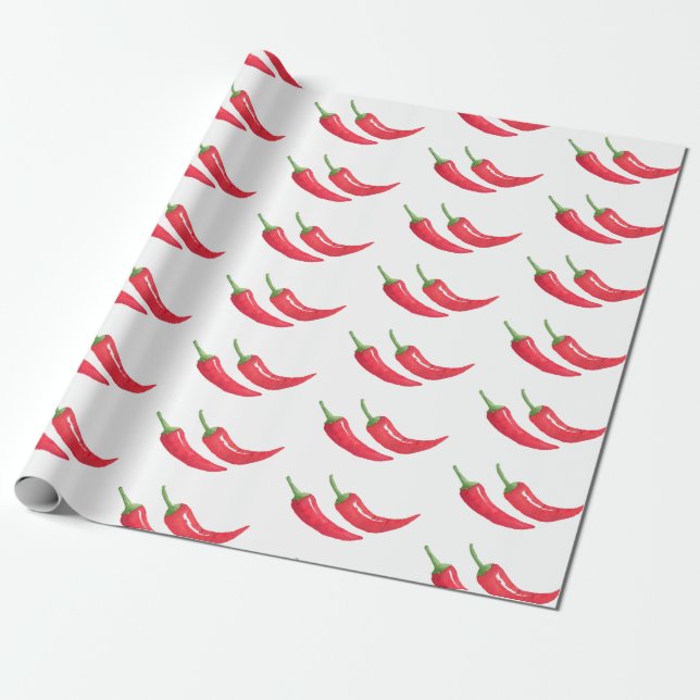 Mexican Chilis Wrapping Paper (Unrolled)