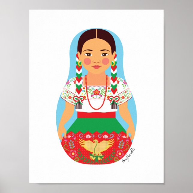 Mexican, China Poblana Matryoshka Poster (Front)