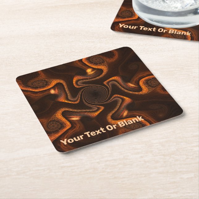 Mexican Chocolate Square Paper Coaster (Angled)