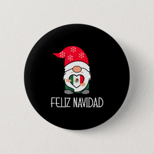 Mexican Christmas Gnome Feliz Navidad Mexico 2 Inch Round Button