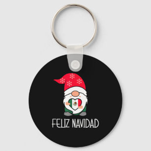 Mexican Christmas Gnome Feliz Navidad Mexico  Keychain