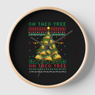 mexican Christmas, mexican Christmas taco, mexican Clock