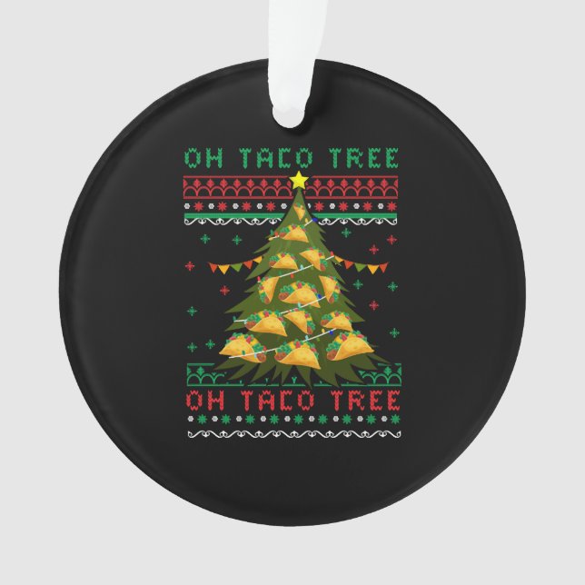 mexican Christmas, mexican Christmas taco, mexican Ornament (Front)