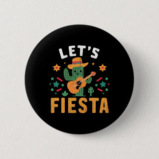 Mexican Cinco De Mayo Cactus Guitar For Men Women  2 Inch Round Button