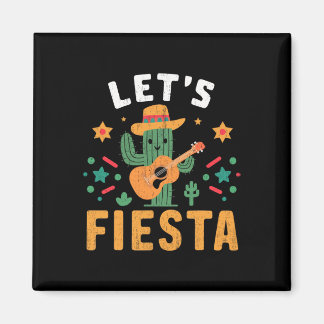Mexican Cinco De Mayo Cactus Guitar For Men Women  Magnet
