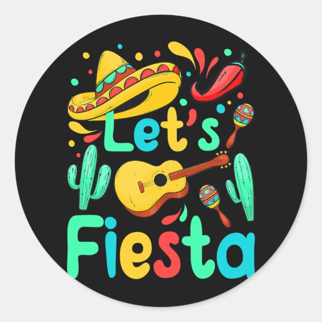 Mexican Cinco de Mayo Fiesta Women Men Sombrero  Classic Round Sticker (Front)