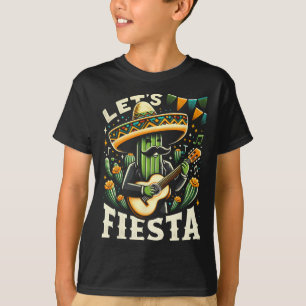 Mexican Cinco De Mayo Guitar Cactus For Boys Girls T-Shirt