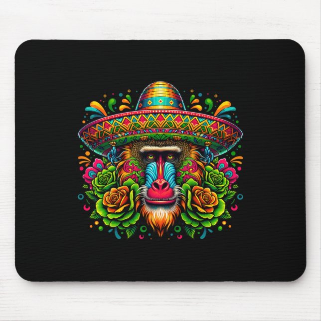 Mexican Cinco De Mayo Let's Fiesta Party Boon Monk Mouse Pad (Front)