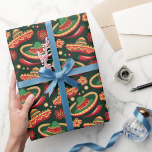 Mexican Cinco De Mayo Pattern Wrapping Paper