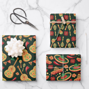 Mexican Cinco De Mayo Pattern  Wrapping Paper Sheet