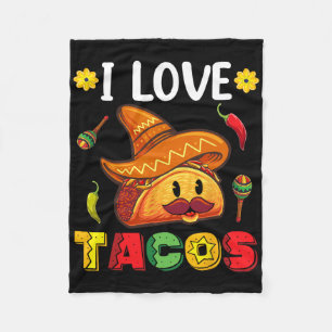 Mexican Cinco De Mayo Shirt I Love Tacos Fleece Blanket