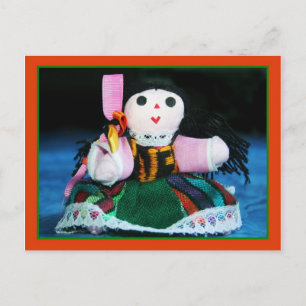 Mexican cloth doll postcard
