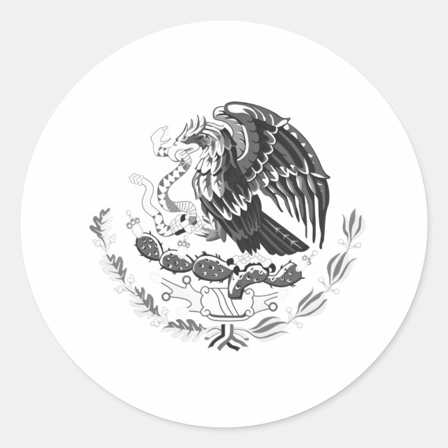 Mexican coat of arms classic round sticker (Front)