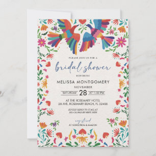 Mexican Coloful Bird Bridal Shower Invitation