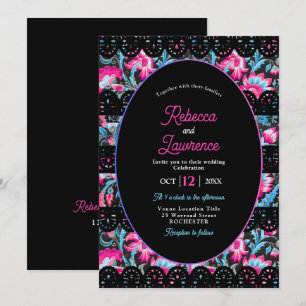 Mexican colorful wedding invitation