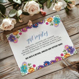 Mexican Colourful Floral Botanical Fiesta Wedding Enclosure Card