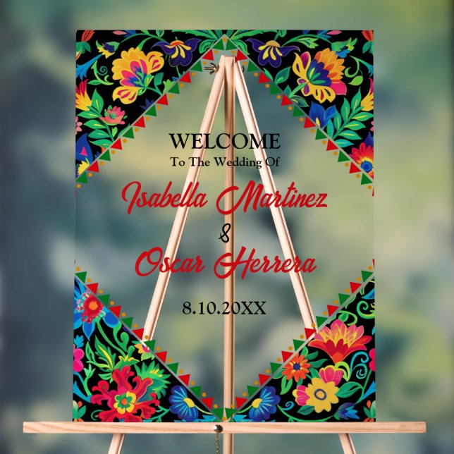 Mexican colourful wedding acrylic sign (Neutral)