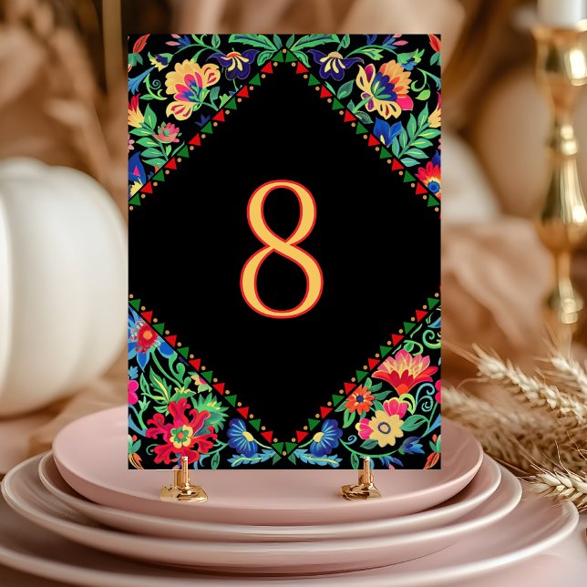 Mexican colourful wedding  table number (Creator Uploaded)