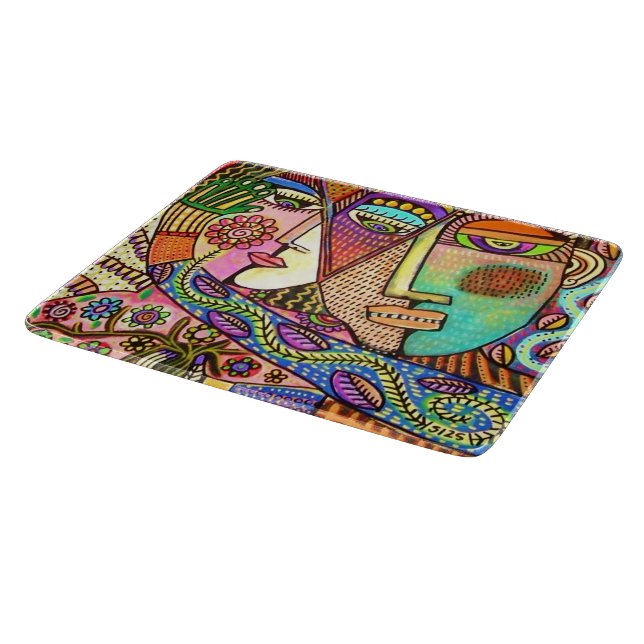 Mexican Couple The Talavera Garden Cutting Board (Corner)
