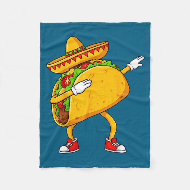 Mexican dabbing taco funny cinco de mayo  fleece blanket (Front)