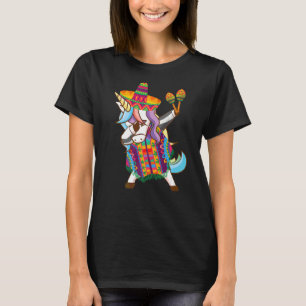 Mexican Dabbing Unicorn Cinco De Mayo Sombrero Mar T-Shirt