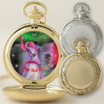 Mexican Dancer 0175 Pocket Watch<br><div class="desc">Painting "Mexican Dancer 0175" Collection This pocket watch makes for a perfect gift. Outer casing made from premium alloy. Classic timepiece precision powered by Japanese movement. Personalize on the product page or click the "Customize" button for more design options Outer casing - Gold or Silver. Design created from my painting...</div>