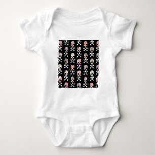 Mexican Day of Dead Skull Crossbones Baby Bodysuit