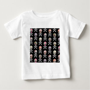 Mexican Day of Dead Skull Crossbones Baby T-Shirt