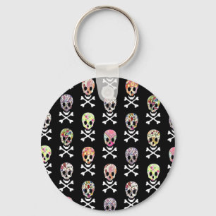 Mexican Day of Dead Skull Crossbones Keychain