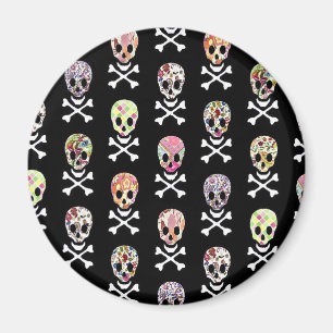 Mexican Day of Dead Skull Crossbones Magnet
