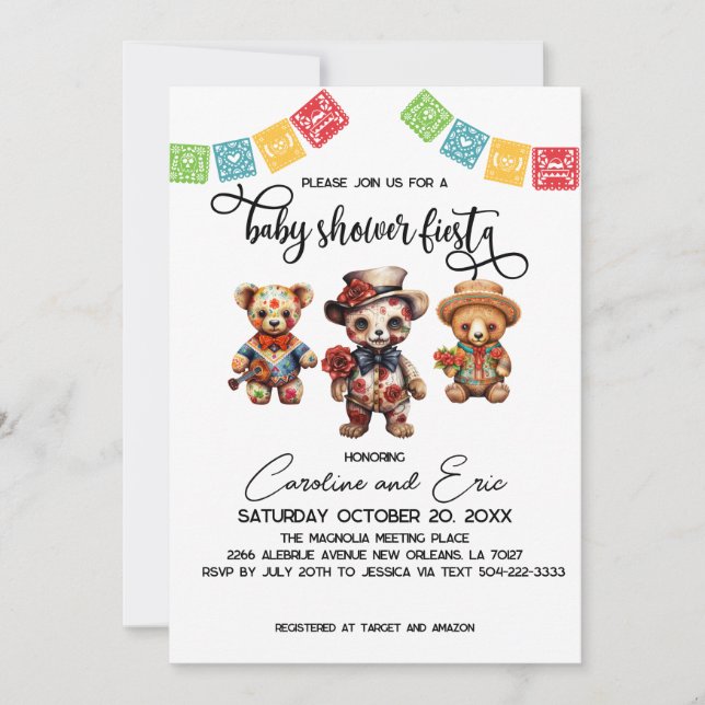Mexican Day of the Dead Baby Shower Fiesta Invitation (Front)