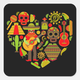 Mexican day of the dead Mexico Square Sticker