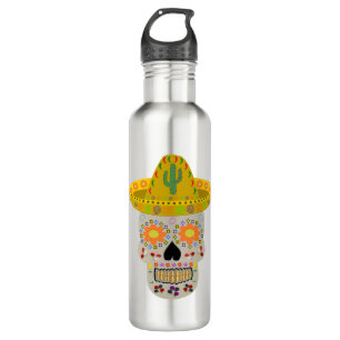 Mexican Day of the Dead Skull 710 Ml Water Bottle