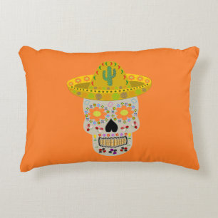 Mexican Day of the Dead Skull Accent Pillow