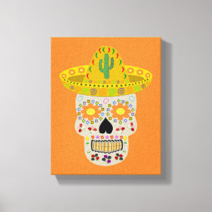 Mexican Day of the Dead Skull  Canvas Print