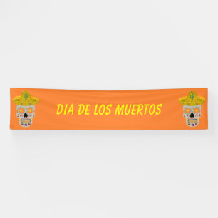 Mexican Day of the Dead Skull Custom Banner