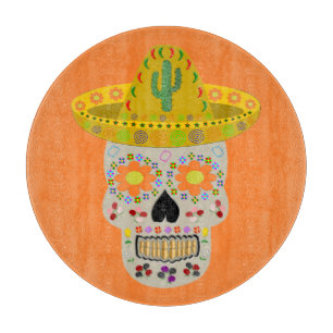 Mexican Day of the Dead Skull  Cutting Board