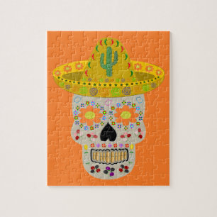Mexican Day of the Dead Skull  Jigsaw Puzzle