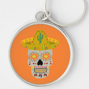 Mexican Day of the Dead Skull  Keychain
