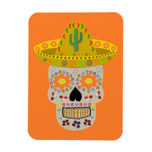 Mexican Day of the Dead Skull Magnet