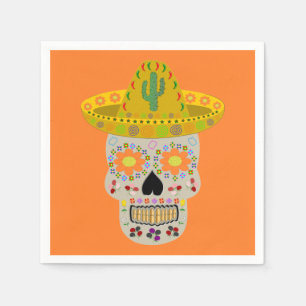 Mexican Day of the Dead Skull Napkin