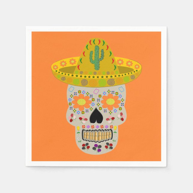Mexican Day of the Dead Skull  Napkin (Front)