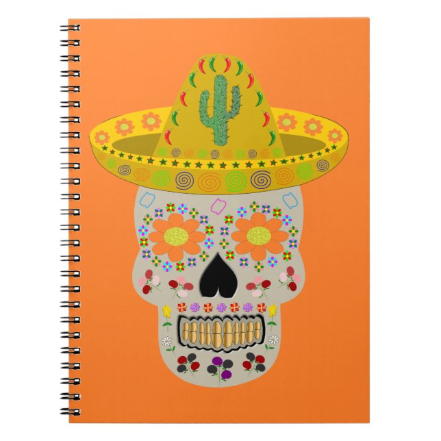 Mexican Day of the Dead Skull  Notebook (Front)