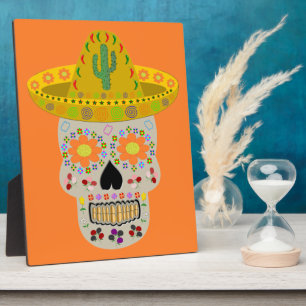 Mexican Day of the Dead Skull  Plaque