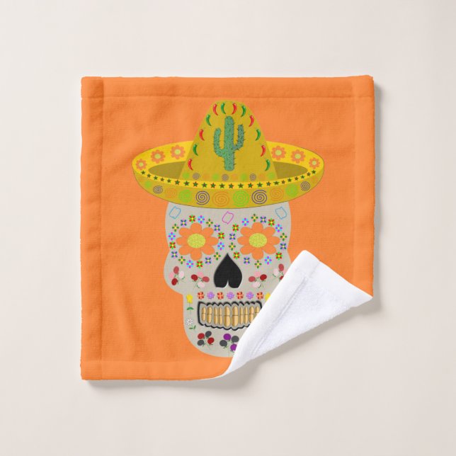 Mexican Day of the Dead Skull  Wash Cloth (Wash Cloth)
