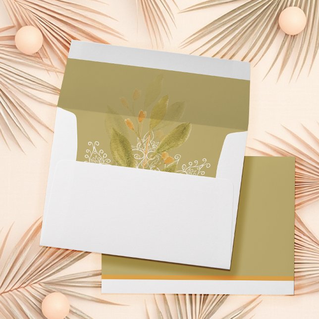 Mexican Desert Watercolor Elegant Personalized Envelope (Creator Uploaded)