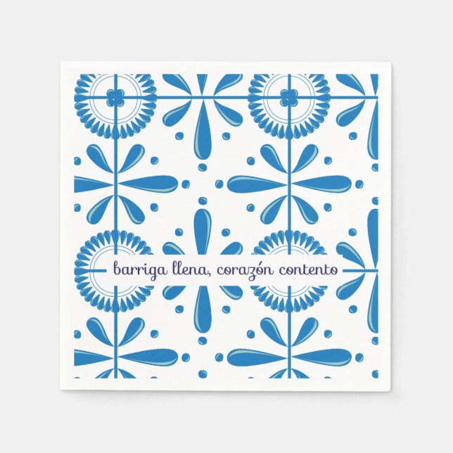 Mexican design talavera style napkin (Front)