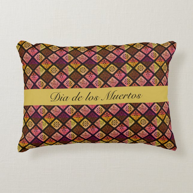 Mexican Dia de los Muertos customizable     Accent Pillow (Front)